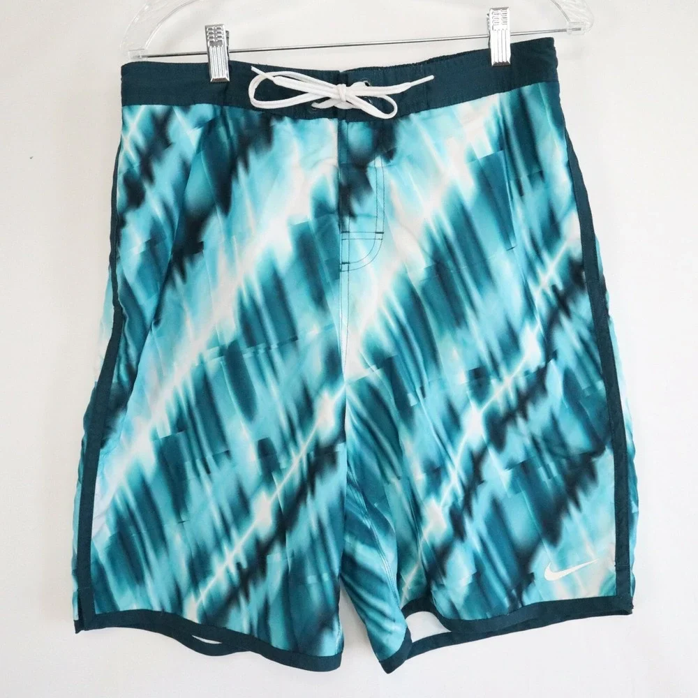 Nike Shorts Mens Medium Mesh Brief Lined Swim Trunks Beach Surf Wakeboard Teal